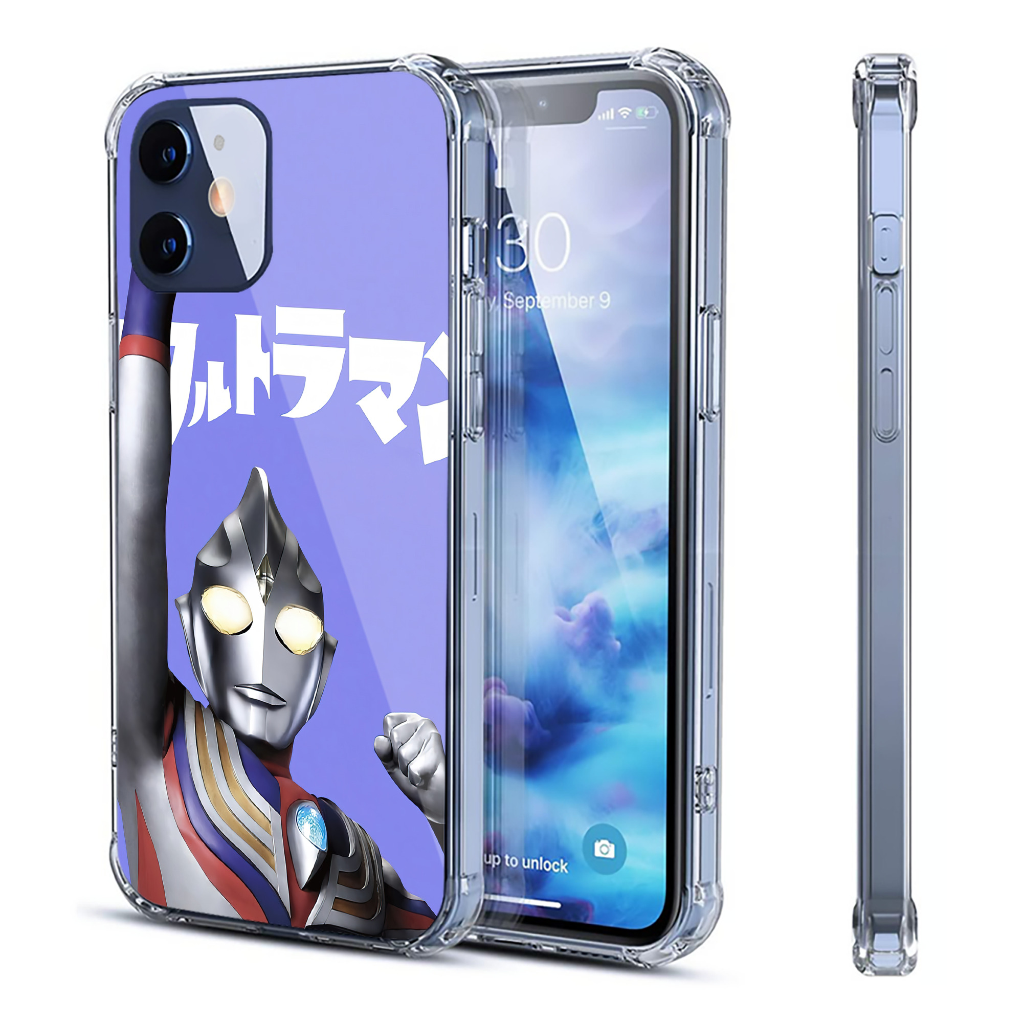 （画像用） ウルトラマン Ultraman 【iPhone 12シリーズ対応】透明スマホケース（クリアソフトケース）